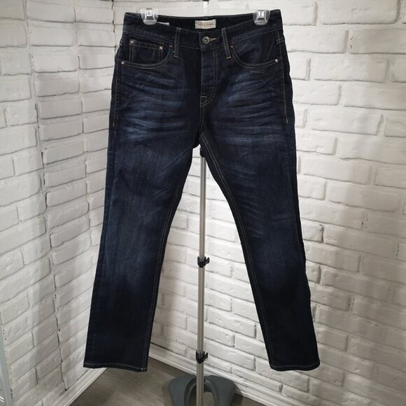 Jack & Jones Regular Fit Men's Size 29/32 Clark Dark Wash Button Fly Jeans - Picture 1 of 15